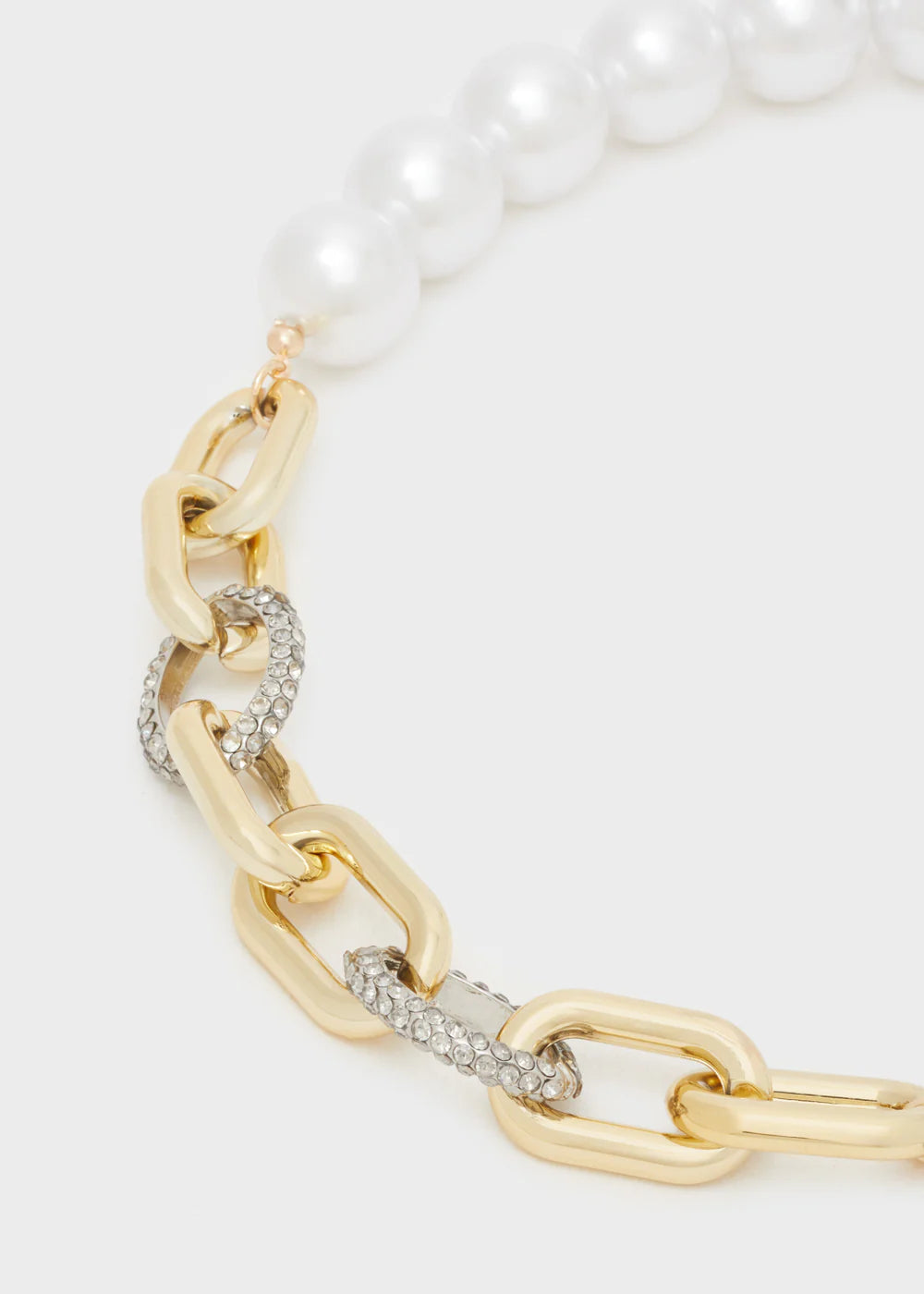 COLLANA CHUNKY PERLE + CATENA ORO/ARGENTO - Nalì