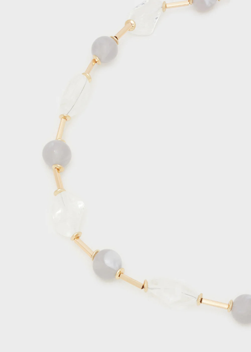 COLLANA ORO+PERLINE IN RESINA GRIGIO - Nalì