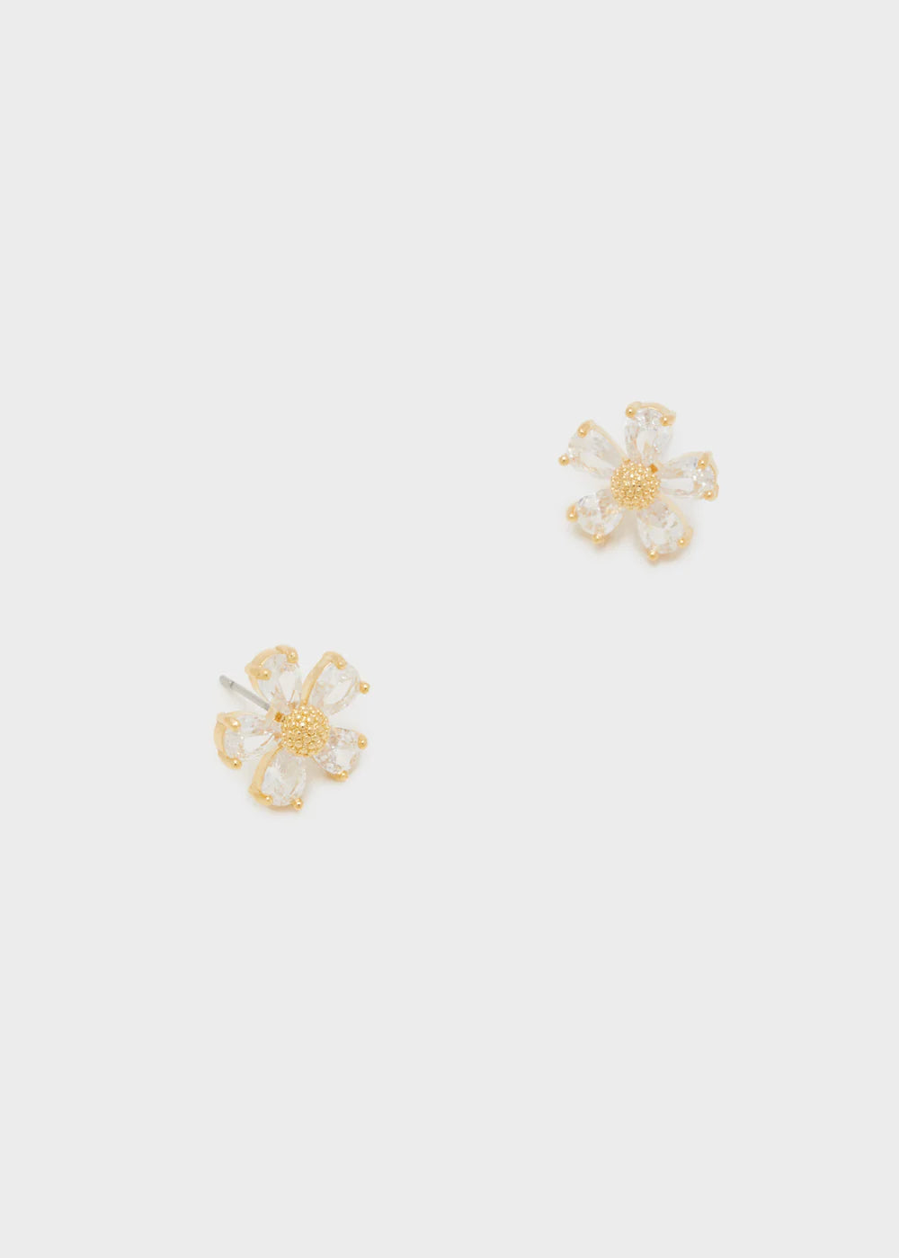 ORECCHINI FIORE PICCOLO ZIRCONI CLEAR/ORO
