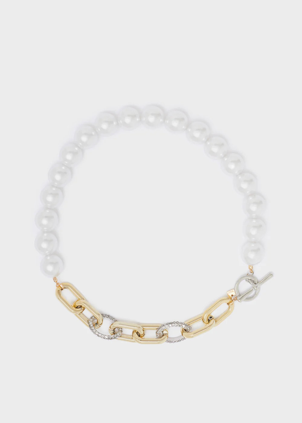 COLLANA CHUNKY PERLE + CATENA ORO/ARGENTO - Nalì